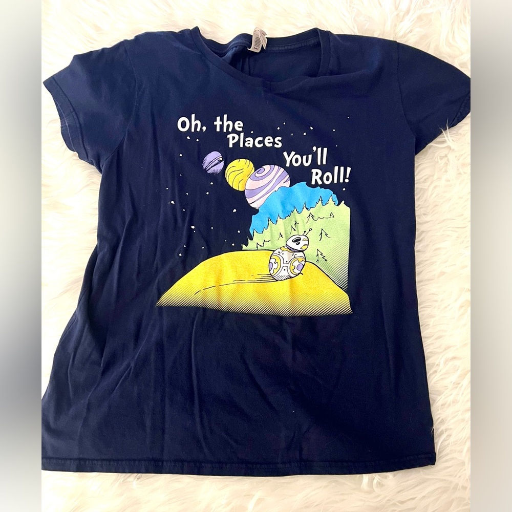 EUC Oh The Places You’ll Roll BB-8 Short Sleeve T-Shirt - Women’s S/Med
